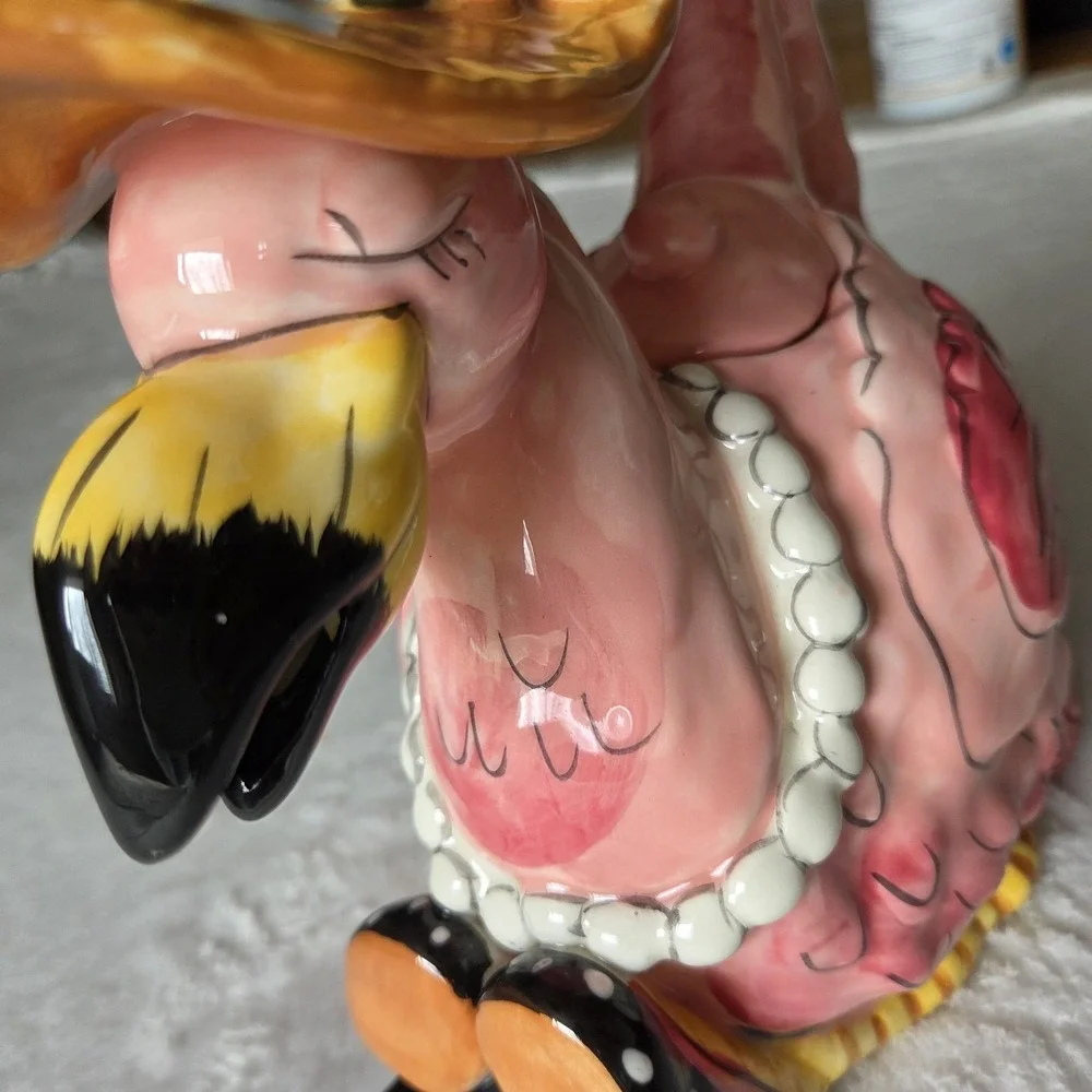 Blue Sky‎ Pink Teapot Precious Flamingo Unique Collectable Heather Goldminc Gift
